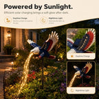 Patriotic Eagle Solar Light, Resin Outdoor Garden Stake Decor LED - Image 2