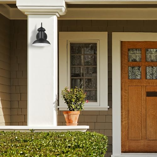 Globe Electric 44862 Martes 1-Light Outdoor Indoor Wall Sconce, Matte Black - Image 3