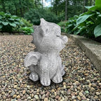 OLOMA Blinking Little Dragon Concrete Statue Outdoor Handcrafted Garden Decor Cement Gargoyle Statue Outdoor Rustic Ornament Fantasy Creature Sculpture Patio Yard Lawn Gothic Garden Decor - Image 6