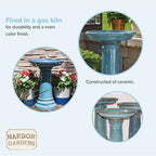 GP0110ES Harbor Gardens Bird Bath, 24 Inch, Light Blue - Image 5