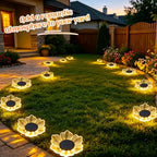 Solar Flower Shaped In-Ground Lights, 3 Pack Waterproof LED Petal Pathway Lights, Outdoor Acrylic Landscape Lights for Garden Yard Walkway Patio (Petal) - Image 7