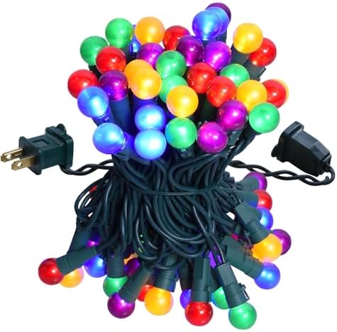 Christmas Lights Outdoor 19Ft 70 LED Chritmas Globe String Lights with Pearlized Glass Bulb UL Certified Christmas Tree Lights for Tree Decor by Lycklig--Livingyourenjoyable
