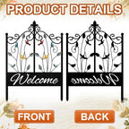 4 Pack Welcome Decorative Garden Fence Metal Arched Yard Border Fence - Image 5