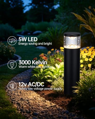 LITFIT 12Pack Low Voltage Bollard Landscape Lights, 12V Aluminum Path Light - Image 2