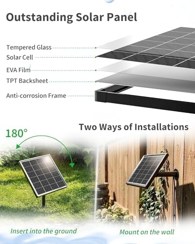 POPOSOAP Warm White Solar Pond Lights, Underwater Solar Lights with Timer, 2 Installation Ways, 180° Adjustable Panel for Pond, Fountain, Pool, Garden, Aquarium(3 Headlamp)-P63WH - Image 6