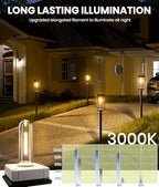 NEWMESSI Solar Path Lights, 8 Pack, 3 Heights, Warm White, IP65 - Image 4