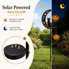 Solar Halloween Black Cat & Pumpkin Moon Garden Stake Light Halloween Decor - Image 6