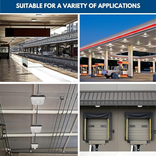 Konlite 63W/45W/30W LED Canopy Light - Selectable - 5000K/4000K - 9,360LM - Dimmable - 120-277V - 250W Equal, Residential & Commercial Indoor & Outdoor Light Fixture, UL, Dark Bronze - 6 Pack - Image 4