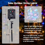 Solar Star String Lights, 33FT 66 LED RGB APP - Image 5
