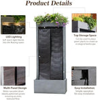 Sunlinua 59H Modern Outdoor Water Fountain with LED Light Garden Cascading Waterfall Feature for Indoor or Outdoor Large Water Fountain for Relaxing Garden Patio Backyard Deck Porch or Home Décor - Image 6