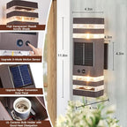 Oil Rubbed Bronze Solar Outdoor Wall Lights with 3-Mode Motion Sensor Outside Sconces Up Down Solar Porch Light Fixtures 3000K 500LM Dusk to Dawn Modern Exterior Wall Lamp for House Garage Front Door - Image 2
