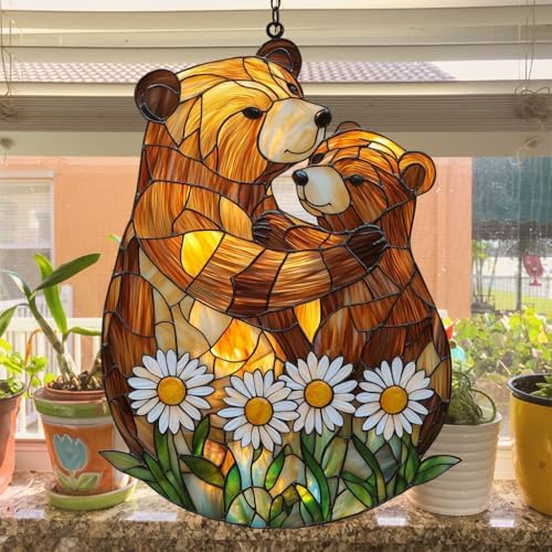 Cute Lovely Mother Bear Acrylic Suncatcher - Image 4