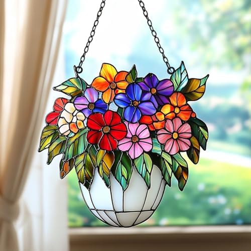 Flowers Pot Acrylic Suncatcher by AVAGAN