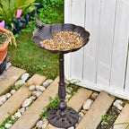 Sungmor Antique Shell-Shape Cast Iron Bird Bath 21in Tall Stand - Image 4