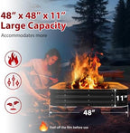 Height 11.5 Inch, Square Galvanized Steel Fire Pit for Outside, Heavy Duty Steel Fire Pit In-Ground for Backyard, Camping, Bonfire, Flower Raised Garden Bed for Garden (4X4X1 FT) - Image 2