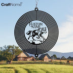 Personalized Wolf Metal Wind Spinner, Custom Wolf Spinner Hanging Indoor Outdoor Decor, Perfect House Warming Gifts New Home, Custom Gift for Grandmother, Mom, Dad, Wife, Daughter - Image 2