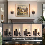 Vintage Battery Operated Wall Sconces Set of 2, Rustic Wall Lights - Image 4