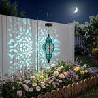 Moroccan Hanging Solar Lights Outdoor Lantern Bidirectional Availabili Garden Decor Waterproof Plastic Blue Decorations for Patio Pathway Yard Backyard Solar Powered Garden Decorative (Black, 1) - Image 3