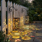 2 Pack Colorful Solar Lanterns Outdoor Waterproof, Garden Decor Gifts for Women Mom Grandma - LED Sunflower and Hummingbird Solar Powered Lights Metal Hanging Lantern for Outside Garden Patio Yard - Image 2