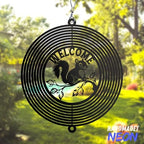 Personalized Wind Spinner Sublimation Hummingbird Custom Name Flowers Metal Art Laser Cut Design 3D Decor for Garden Yard Outdoor Indoor Lawn Patio Porch Birds Lover Presents (Squirrel) - Image 4