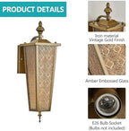 Outdoor Wall Light Fixtures,Vintage Exterior Waterproof Lantern - Image 4