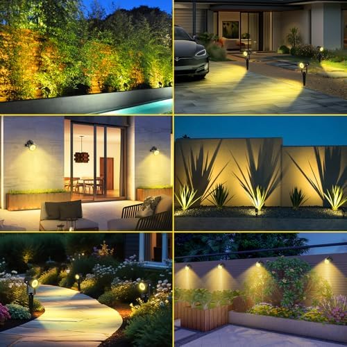 T-SUN Solar Spot Lights Outdoor, Dual Head Solar Spotlights, Warm White - Image 2