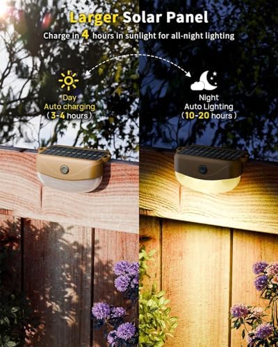 12 Pack Color Changing Solar Fence Lights with Remote, Solar Deck Lights - Image 7