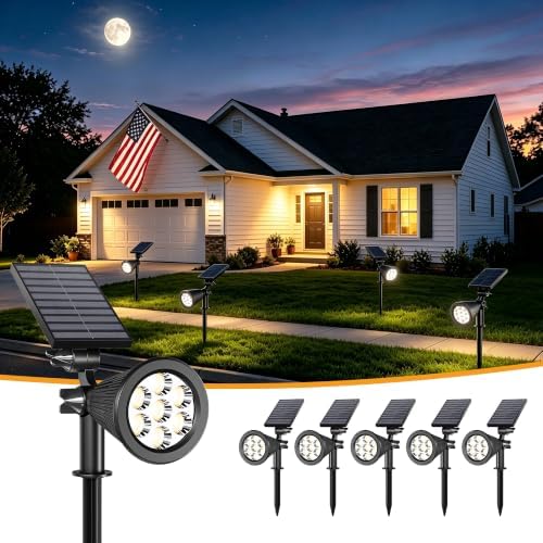 6Pack Solar Lights Outdoor IP65 Waterproof Landscape Spotlights 3000K by Unknown