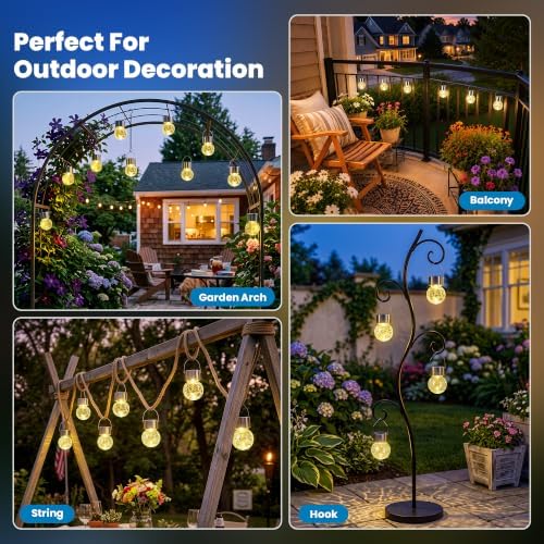 SOLPEX Hanging Solar Lights for Outside Garden Solar Hanging Lanterns 12 Pc - Image 5
