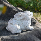 White Cement Rabbit Statue, Easter Bunny for Outdoor Garden Decor - Image 6
