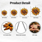 Sunflower Faux Tiffany Acrylic Suncatcher - Image 2