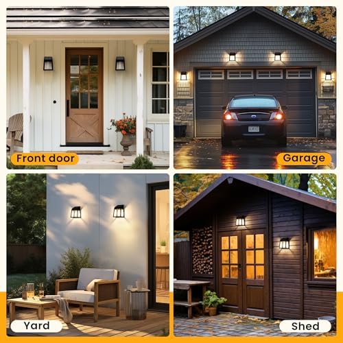 GIGALUMI Solar Fence Lights, 8 Pack Fence Outdoor Waterproof Lights Solar Powered, Warm White Yard Decorations for Garden, Post, Front Door, Backyard, Porch, Deck - Image 5
