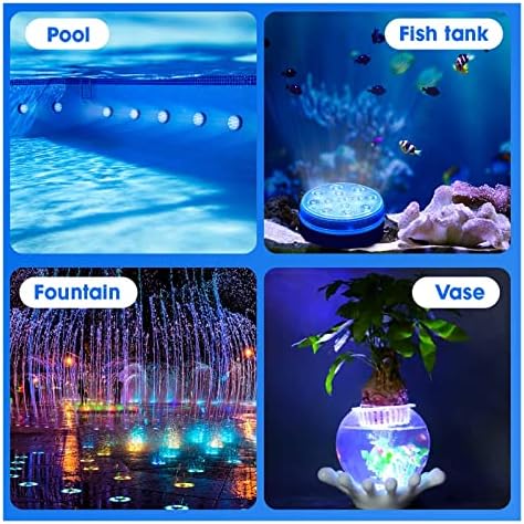 Submersible LED Lights with Remote Underwater Pool Light IP68 Magnet 13 LED Bright Lamp RGB for Pond/Pool/Aquarium(2 Light 1 Controller,7.0CM) - Image 7