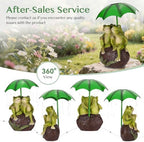 Solar Garden Statues Decor Frogs Couple with LED Lights and Umbrella, Outdoor Frog Garden Statue for Patio, Balcony, Housewarming, Yard Frog Gifts for Women - Image 5