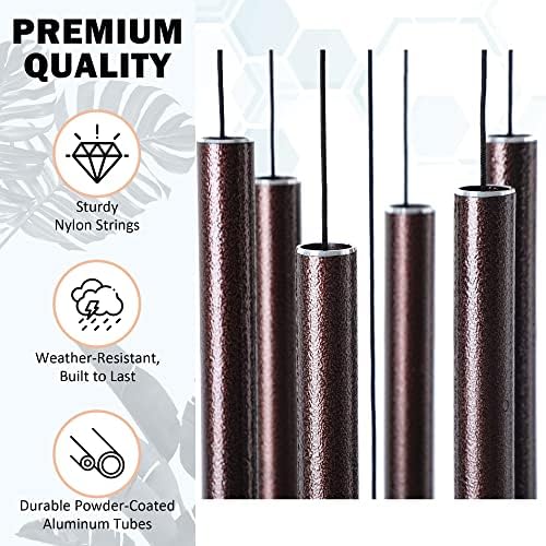 Vanquer Wind Chimes for Outside Deep Tone - 38'' Wind Chimes Outdoor Clearance, Deep Tone, Windchimes Outdoors, Memorial,Wind Spinner, Sympathy Gift, Patio, Home Décor (Bronze) - Image 6
