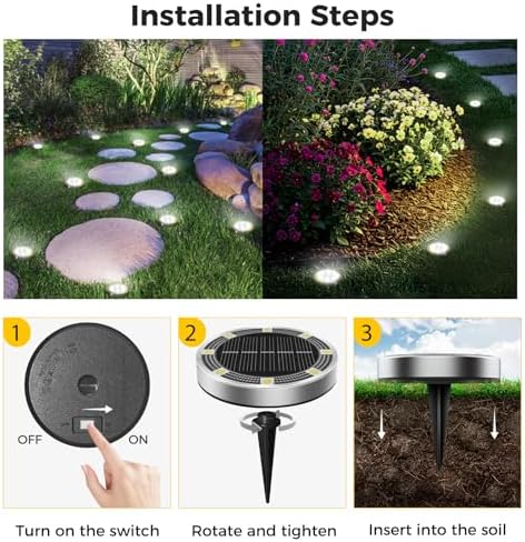 20 Pack Solar Lights Outdoor Waterproof, 8 LED Solar Ground Lights - Image 5