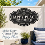 Personalized This Is My Happy Place Don’t Ruin It Metal Sign, Happy Place Metal Wall Art, Vintage Welcome Sign Decor for Home Garden Porch Patio Farm Bar Coffee Wall Decor - Image 5