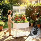 Metal Raise Garden Bed with Trellis,70" Elevated Trellis Planter Outdoor - Image 6