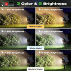 nipify Solar Spot Lights Outdoor Waterproof, 3 CCT Landscape Spotlights - Image 2