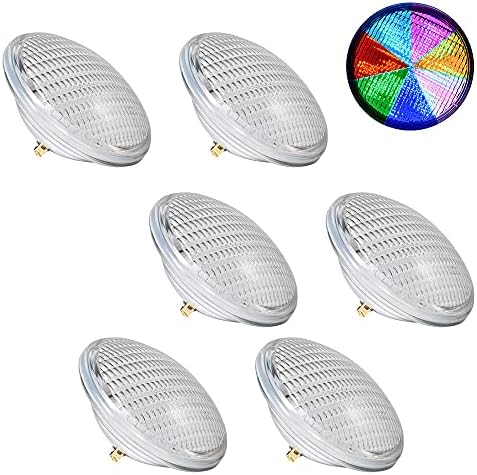 Astra Depot LED Swimming Pool Lights, AC 12V 54W PAR56 Real Glass Lens Housing Replacement Swimming Pool Lights Bulb,7 inch RGB Color Changing, Submersible IP68 with Remote Control (6 Pack) by AstraDepot