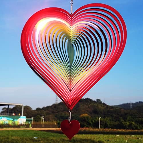 DJUAN Heart Wind Spinners for Yard and Garden, Gifts for Women, Grandma, Mom, Daughter, Wife, Aunt, Sister, Wind Chimes for Outside, Christmas Decoration - Image 4