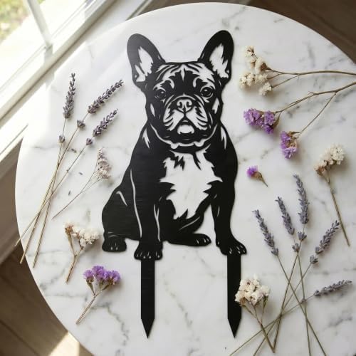 Dog Metal Garden Stake - Weatherproof Dog Silhouette Yard Art, Decorative Outdoor Sign for Lawn & Patio, Heartfelt Gift for Soft French Bulldog Lovers(Jump,10") - Image 4