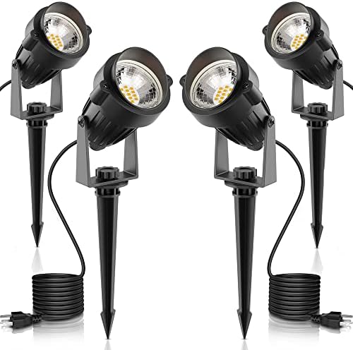 L LOHAS LED Landscape Lighting Outdoor, Dusk to Dawn Plug in Spotlight by LLOHASLED