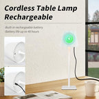Mr. White Outdoor Waterproof Cordless Set of 2 Rechargeable Portable Top Touch Battery Operated Powered LED Table Lamp Desk Lamp Lights for Restaurant Kitchen Patio Dinner Dining (White 2 Pack) - Image 5