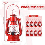 Hortsun 8pcs 8inch Red Vintage LED Hurricane Lantern Battery Operated Lamp - Image 3