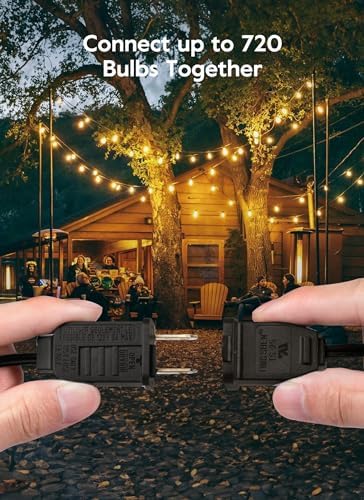Brightown Outdoor String Lights, 100FT 50+2 G40 Bulbs Shatterproof Patio Lights, IP65 Waterproof Dimmable Hanging Connectable Globe LED Outdoor Lights for Backyard, Bistro, Porch, Deck, Balcony - Image 4