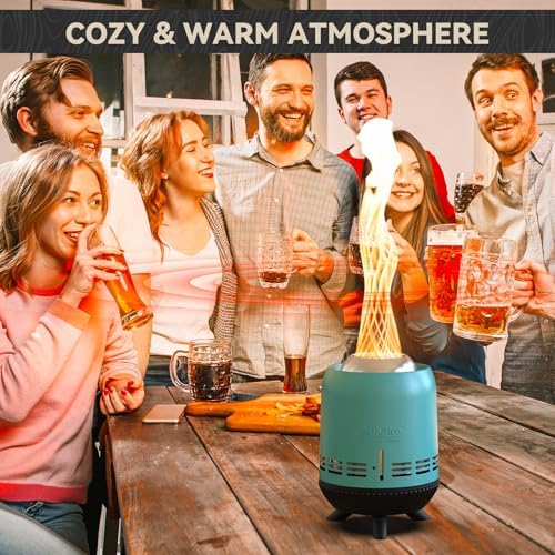 Portable Smokeless Fire Pit, 9.5” Stainless Steel Camp Stove, Blue FP055 - Image 6