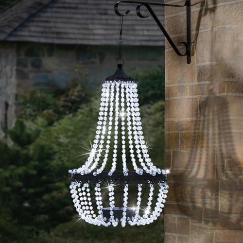 28" Hanging Solar Chandelier Outdoor Waterproof 30 LED Lantern - Image 5