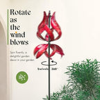 Red Tulip Wind Spinners Outdoor - 87" H Large Yard Spinners - Image 2