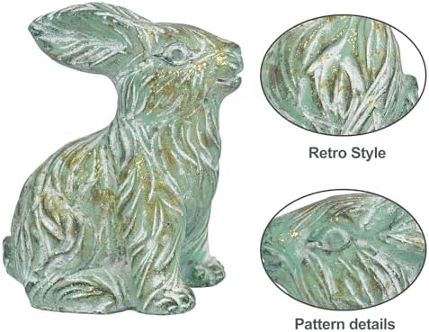 All Chic Bunny Decor Garden Statue Cement Rabbit Statue for Home Garden Indoor Outdoor Statues for Yard,Front Yard Decor,Easter Rabbit Figurines - Image 3